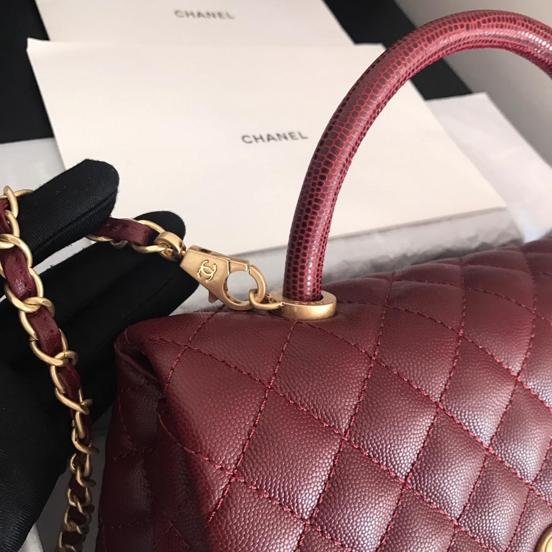 Chanel Coco Handle Bag 28cm Dark Red