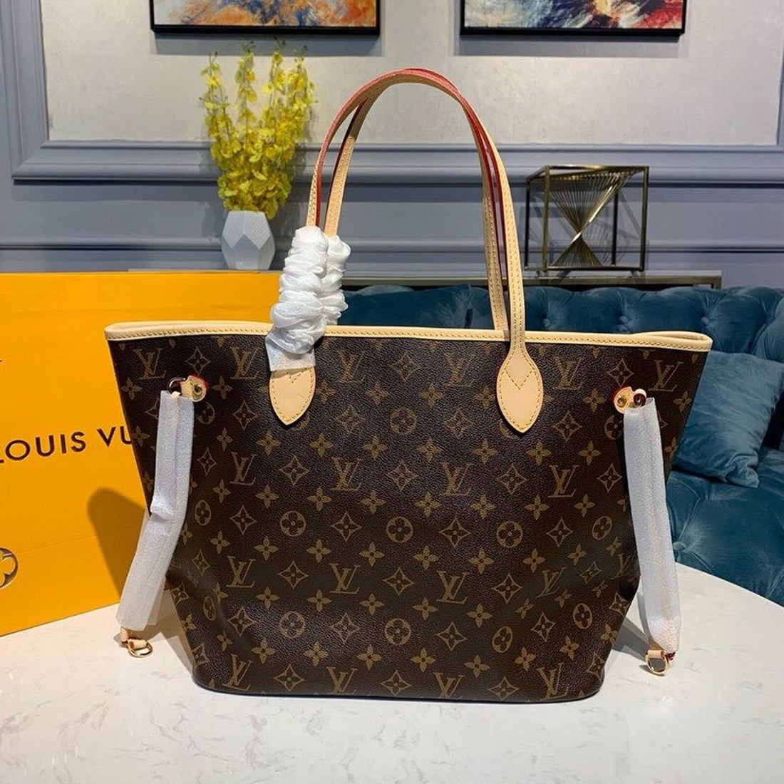 Louis Vuitton Neverfull MM Bag 32cm Monogram Canvas Fall/Winter Collection M41177, Rose Ballerine