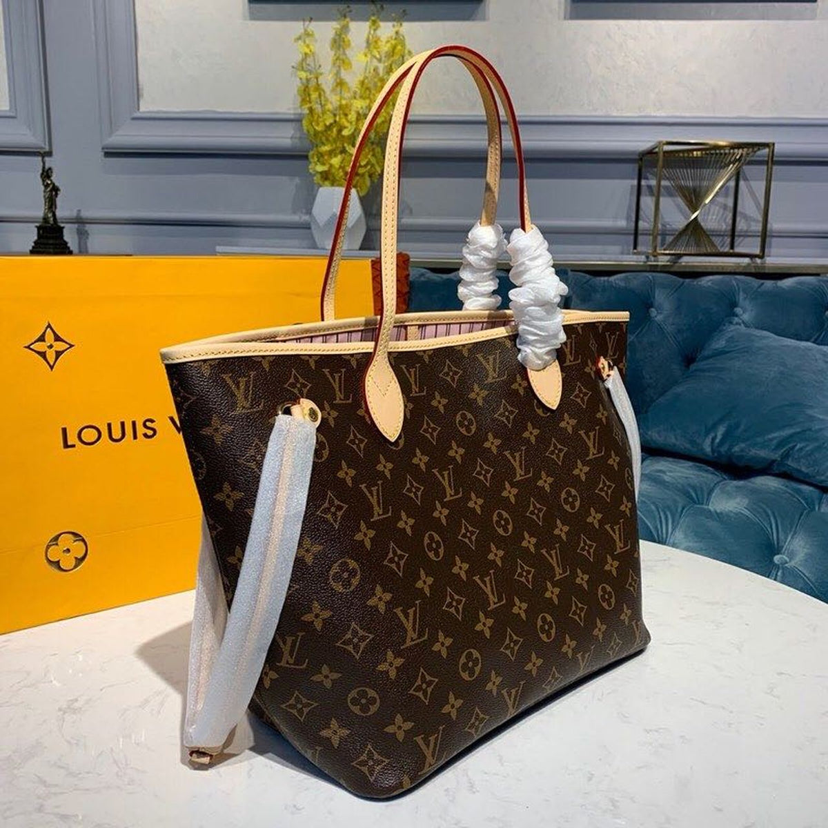 Louis Vuitton Neverfull MM Bag 32cm Monogram Canvas Fall/Winter Collection M41177, Rose Ballerine