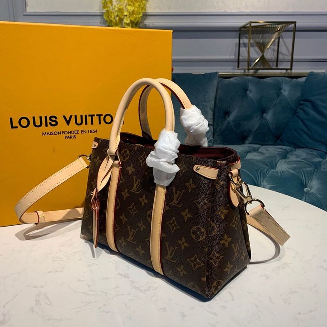 Louis Vuitton Monogram Soufflot BB Handbag Brown