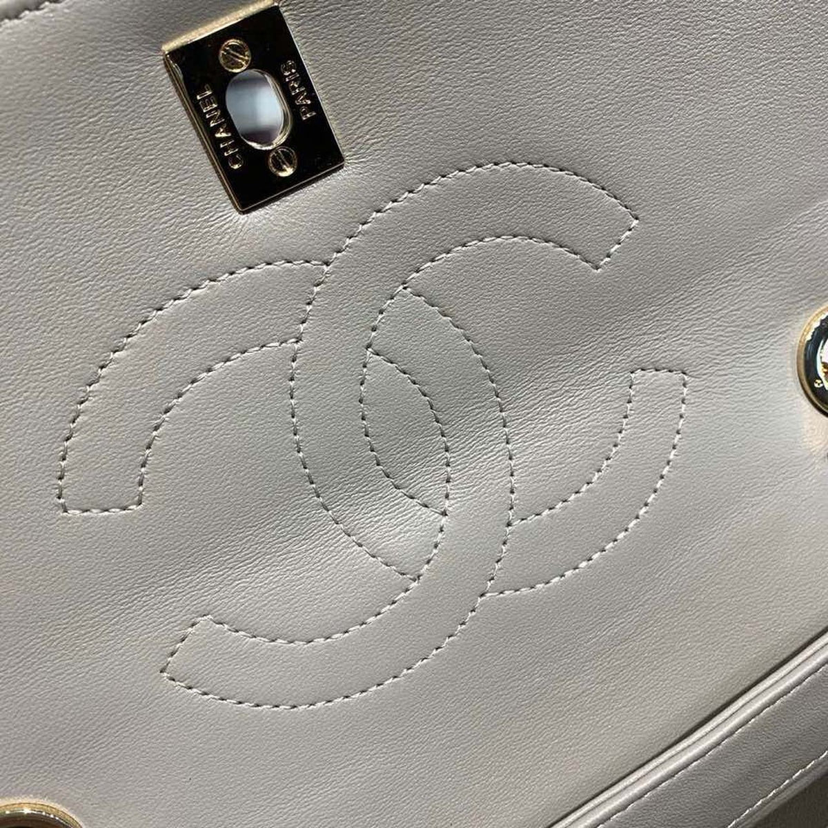 Chanel Trendy CC Maxi Top Handle Bag 25cm Lambskin Leather Fall/Winter Act 1 Collection Grey