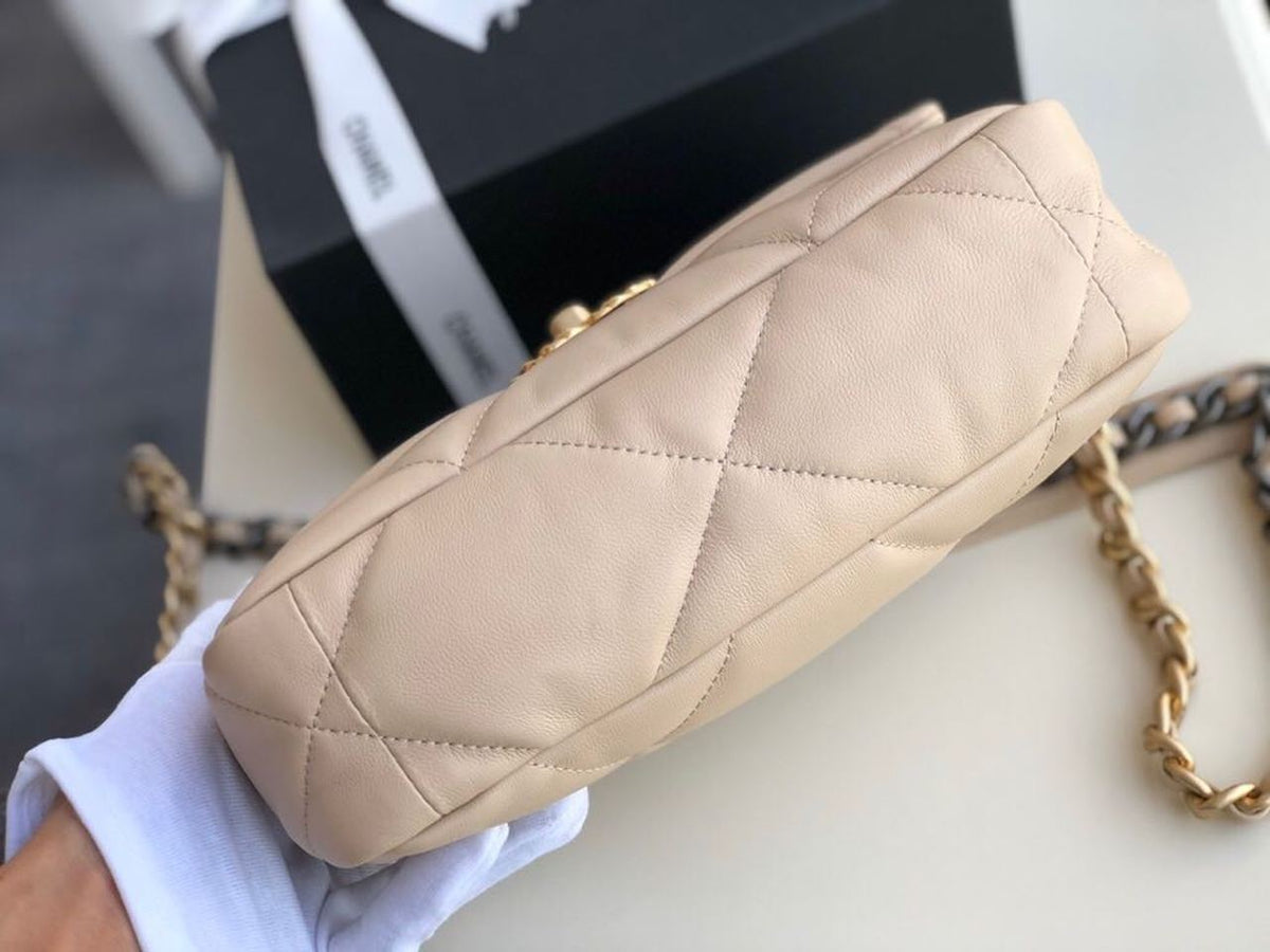 Chanel 19 Flap Bag 26cm Goatskin Leather Fall/Winter Act 1 Collection, Beige