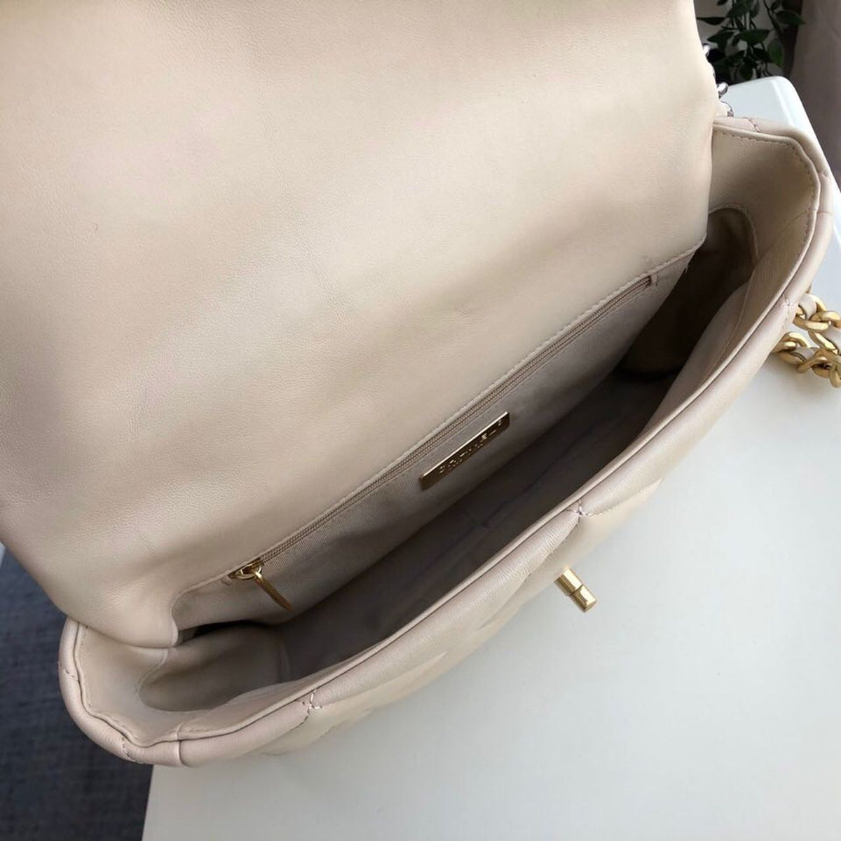 Chanel 19 Flap Bag 26cm Goatskin Leather Fall/Winter Act 1 Collection, Beige