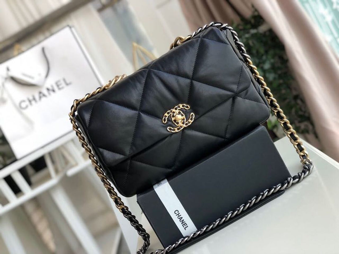 Chanel 19 Flap Bag 30cm Goatskin Leather Fall/Winter Act 1 Collection, Black
