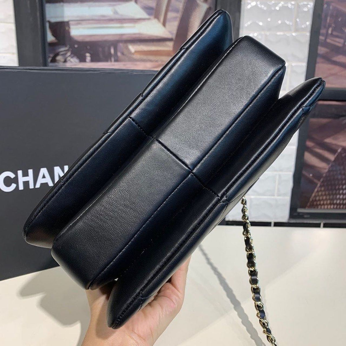 Chanel Trendy CC Quilted Bag 30cm Lambskin Leather Gold Hardware Spring/Summer Act 1 Collection, Black