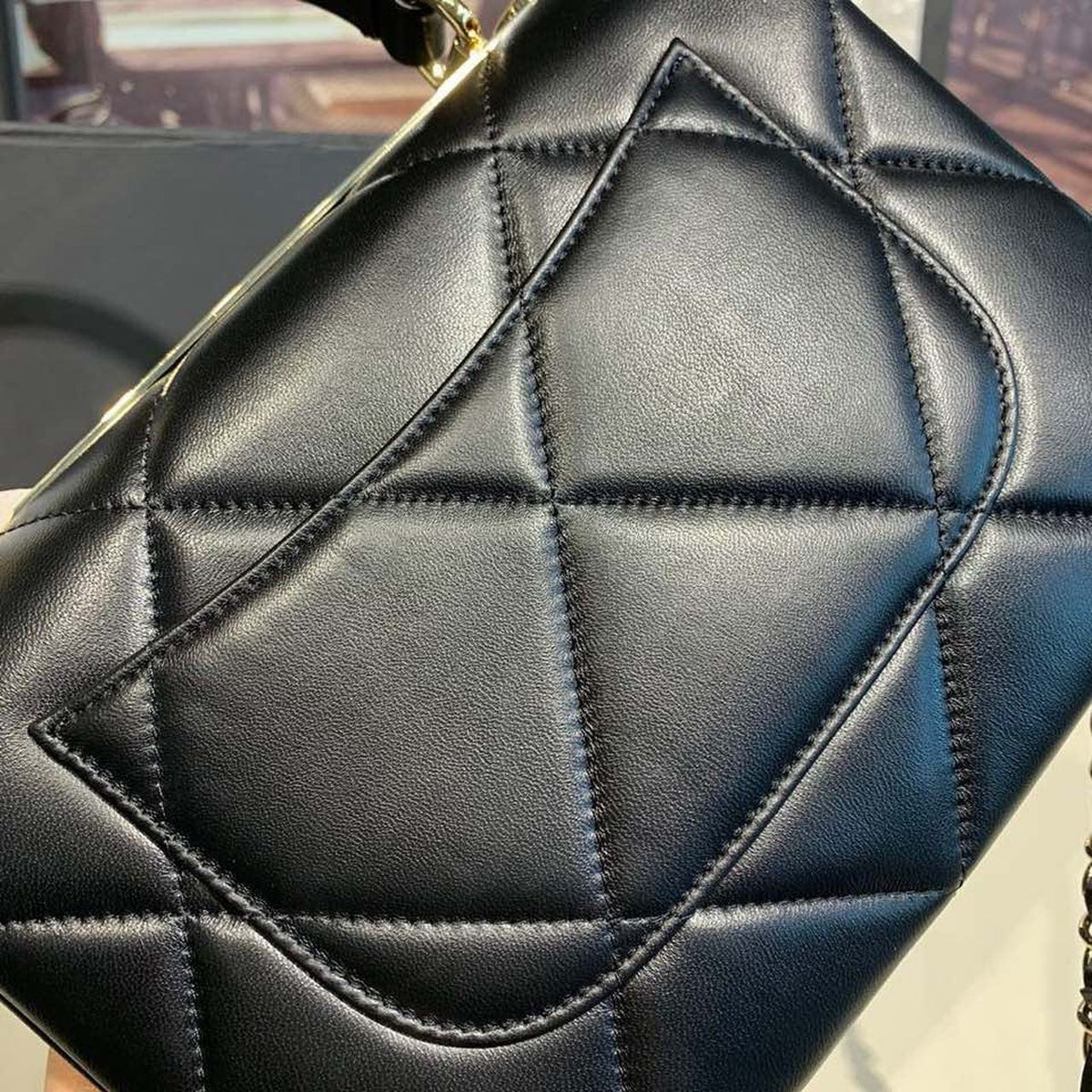 Chanel Trendy CC Quilted Bag 30cm Lambskin Leather Gold Hardware Spring/Summer Act 1 Collection, Black