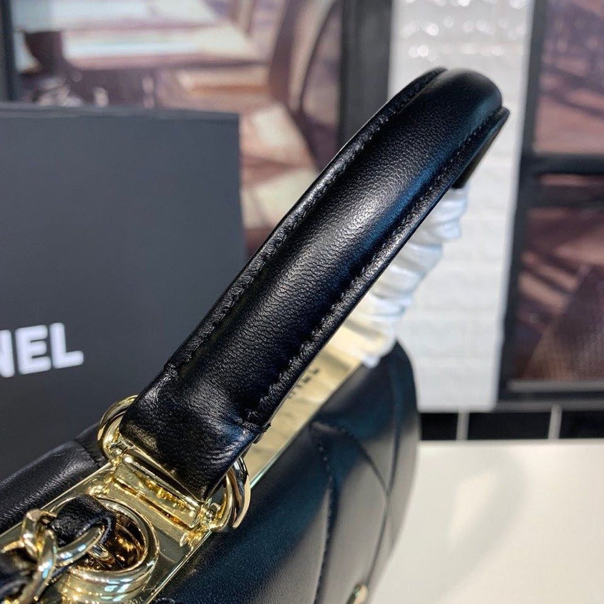 Chanel Trendy CC Quilted Bag 30cm Lambskin Leather Gold Hardware Spring/Summer Act 1 Collection, Black