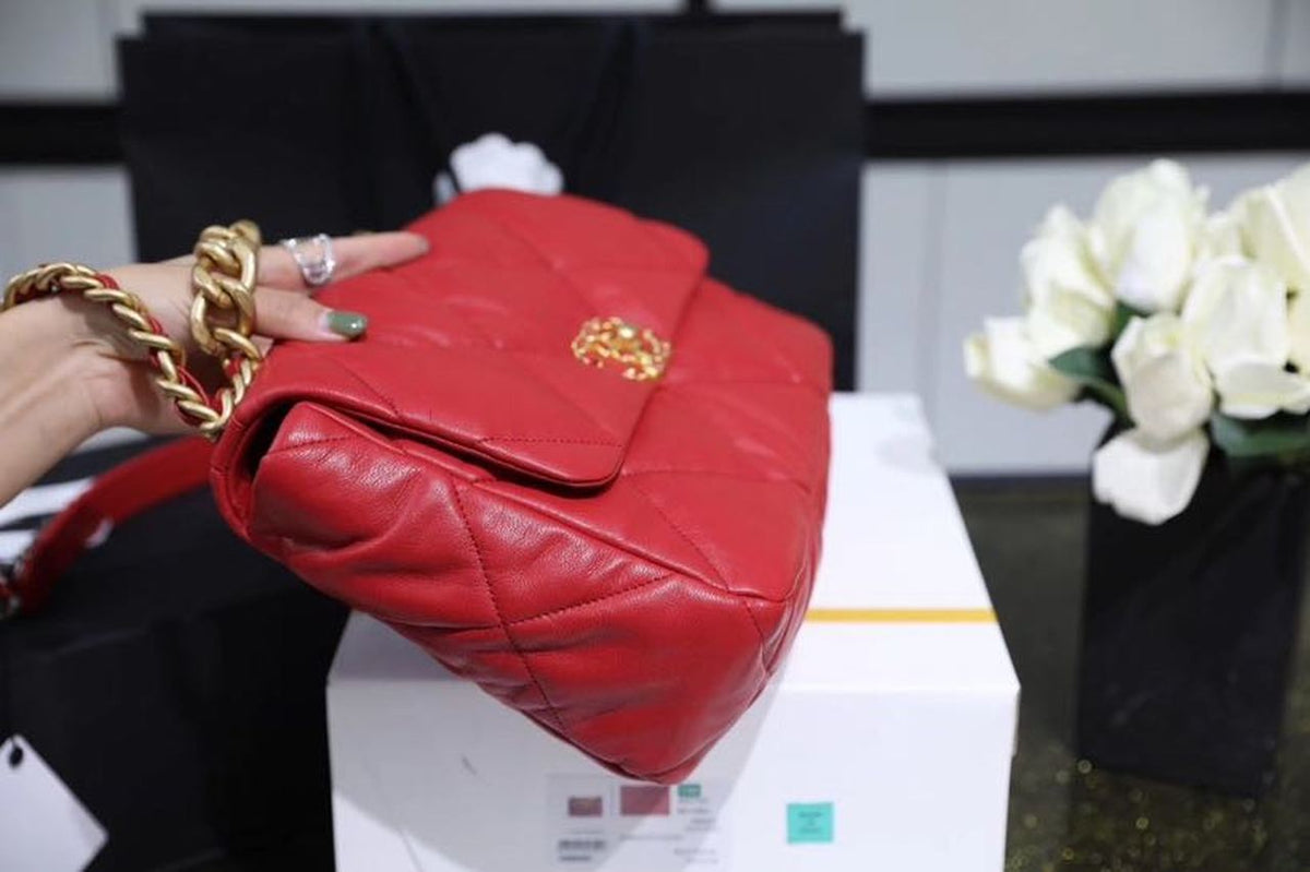 Chanel 19 Flap Bag 26cm Goatskin Leather Spring/Summer Act 1 Collection, Red