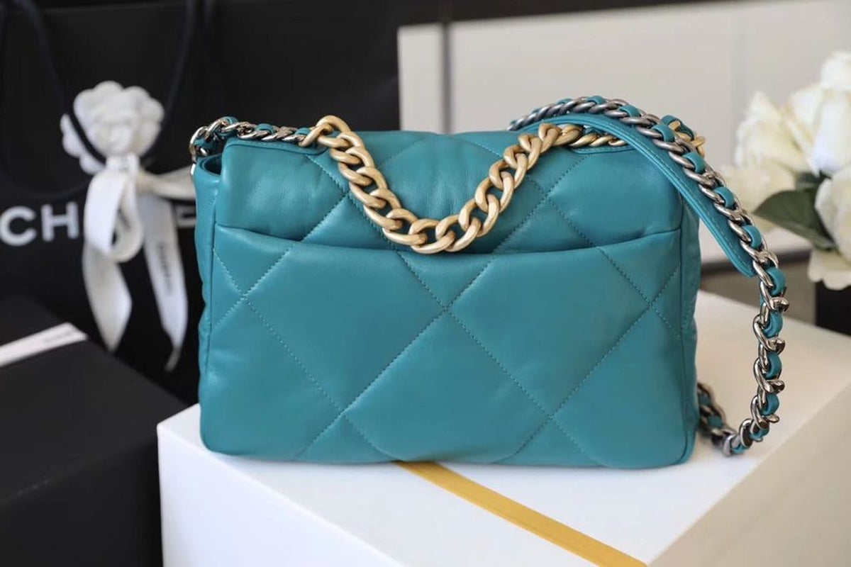 Chanel 19 Flap Bag 26cm Goatskin Leather Spring/Summer Act 1 Collection, Teal