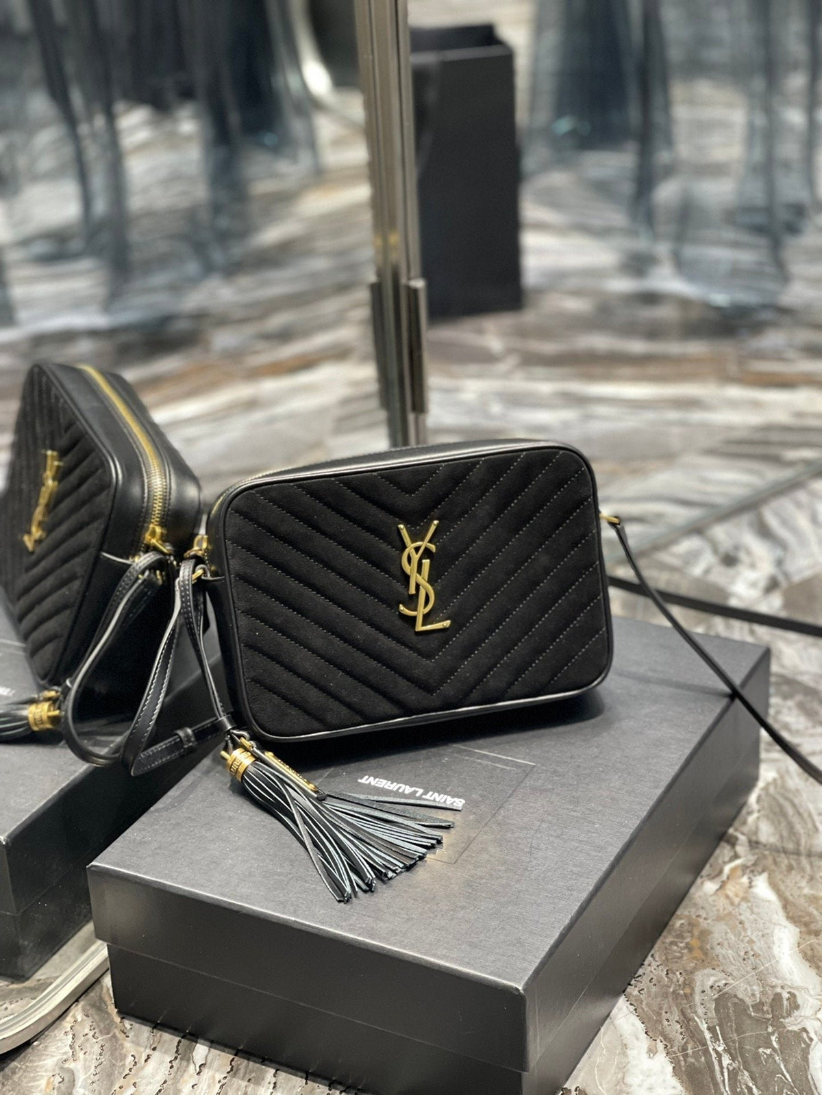 Saint Laurent Lou Camera Bag With Gold Hardware 23cm