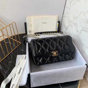 Chanel Classic Flap Bag Gold Hardware 23cm Black