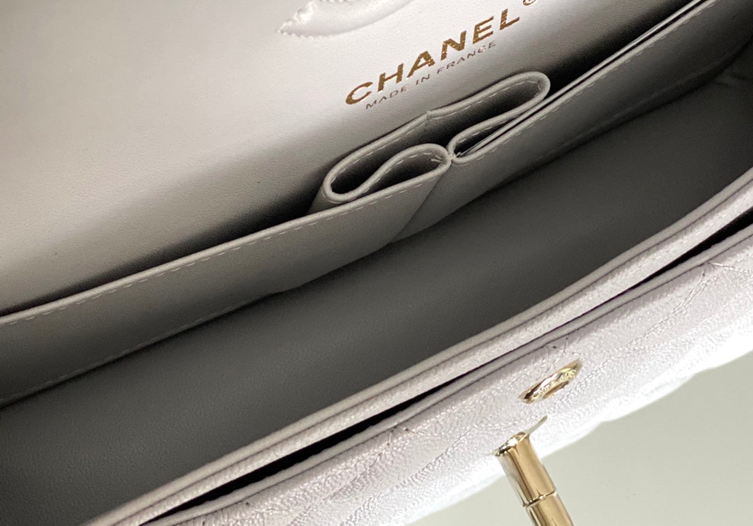 Chanel Classic Flap Bag Gold Hardware 26cm Grey