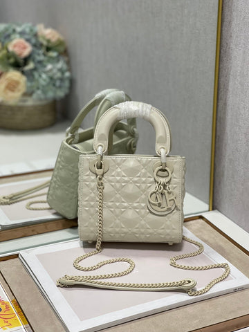 Christian Dior Lady Dior Bag 17cm Beige