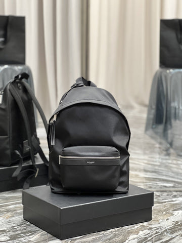 Saint Laurent City Backpack In Canvas Unisex 35cm Black