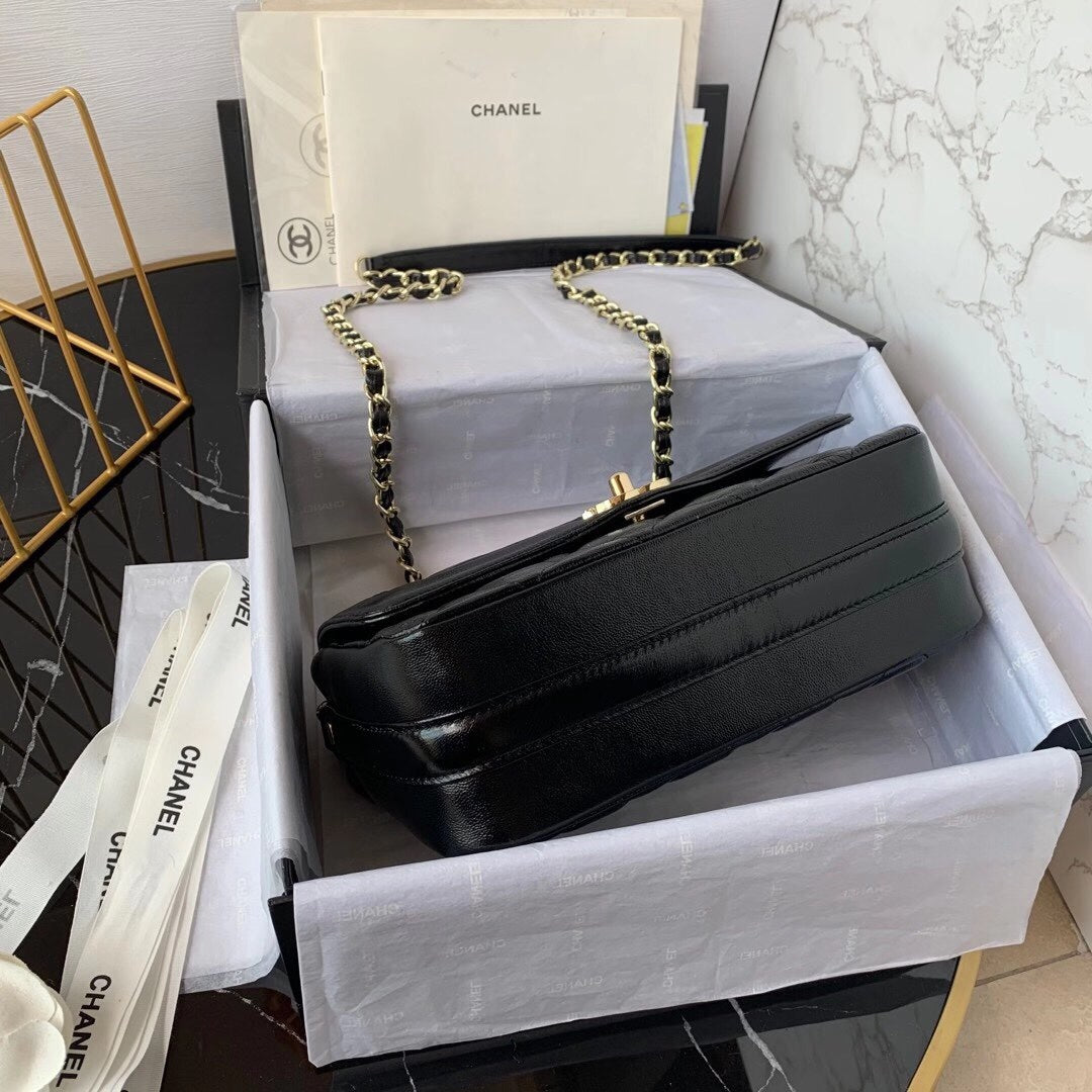 Chanel Classic Flap Bag Gold Hardware 23cm Black