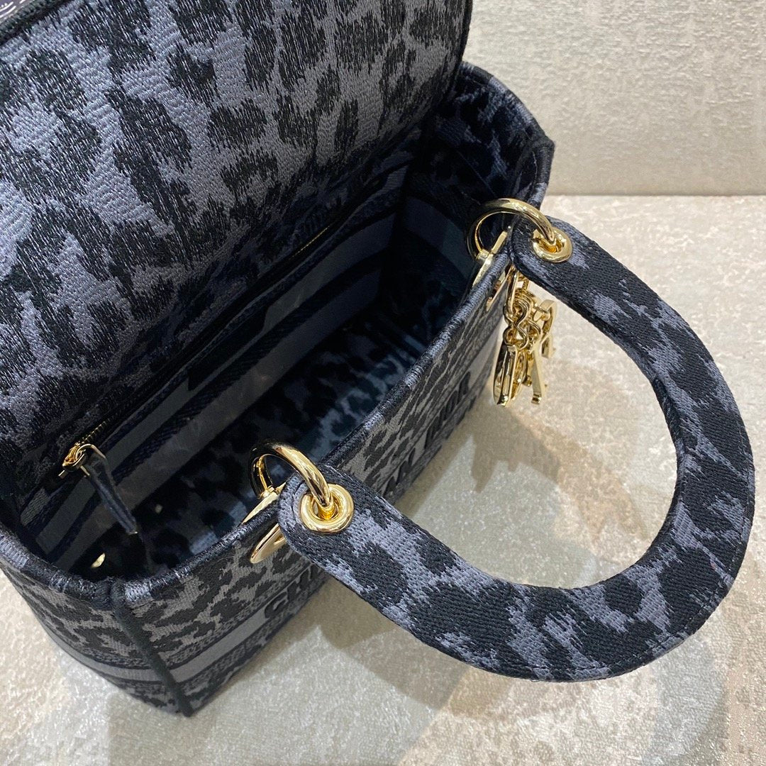 Christian Dior Medium Lady D-Lite Bag 24cm Leopard
