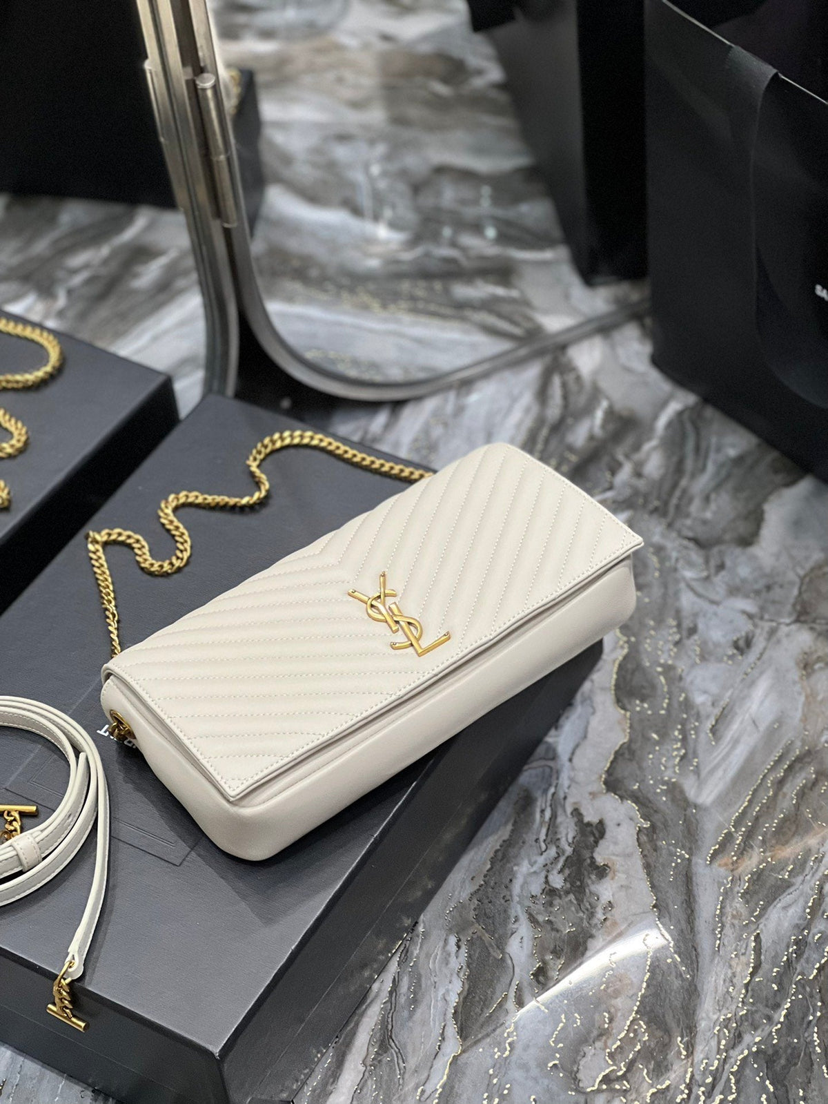 Saint Laurent Kata 99 Chain Bag With Gold Hardware 26cm