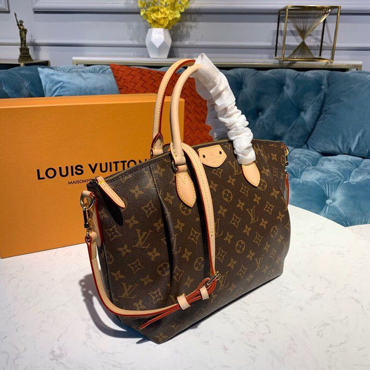Louis Vuitton Turenne Bag 38cm Monogram Canvas Spring/Summer Collection M48814, Brown