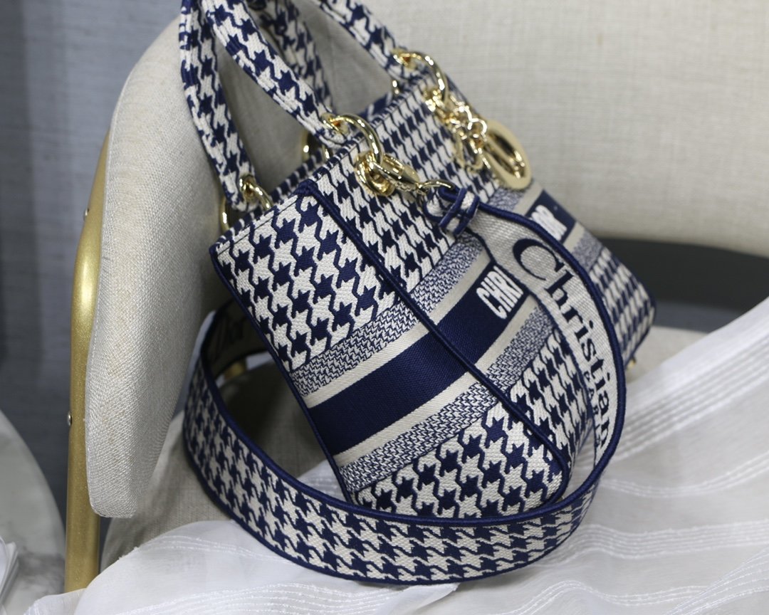 Christian Dior Medium Lady D-Lite Bag 24cm Blue