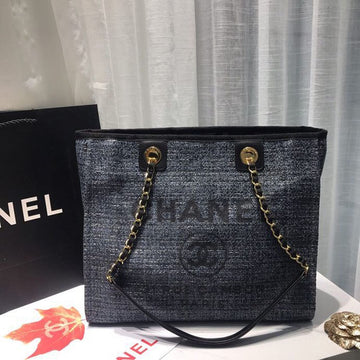 Chanel Deauville Tote 34cm Canvas Bag Spring/Summer Collection Dark Denim Multi