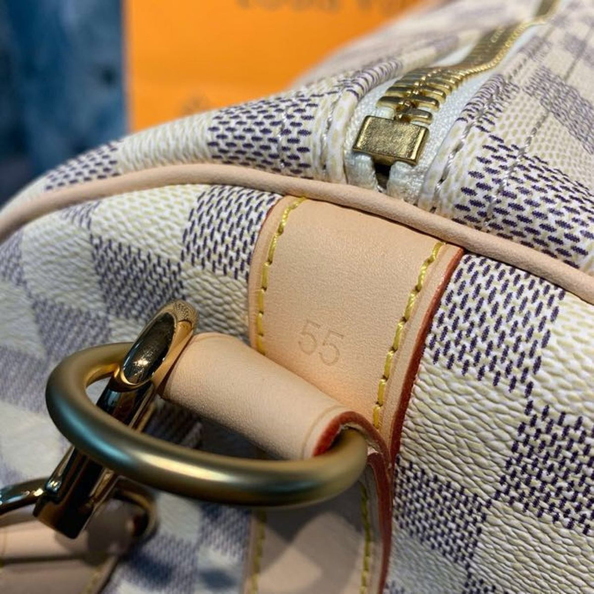 Louis Vuitton Keepall Bandoulire 55cm Damier Azur Canvas Spring/Summer Collection N41429 Azur