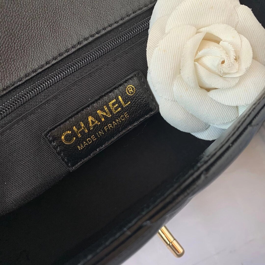 Chanel Classic Flap Bag Gold Hardware 23cm Black