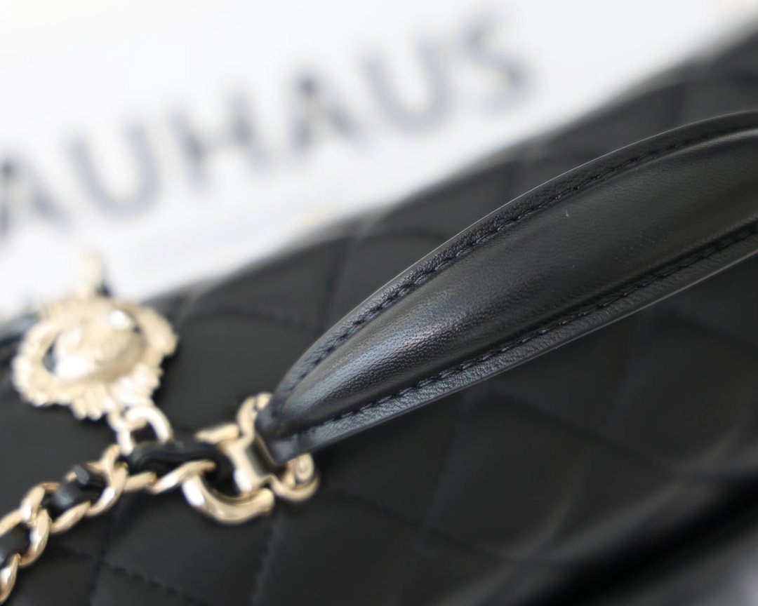 Chanel Mini Flap Bag With Top Handle AS2431 20cm Black