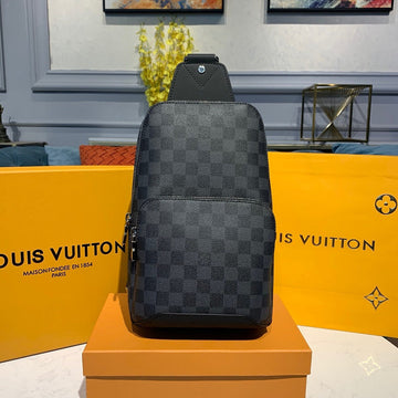 Louis Vuitton Avenue Sling Bag 32cm Damier Graphite Canvas M41719 Black