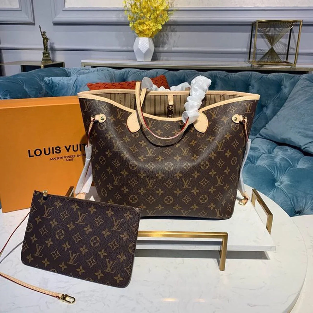 Louis Vuitton Neverfull MM Bag 32cm Monogram Canvas M40995 Beige