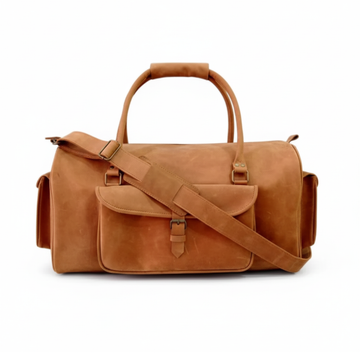 Tan Leather Travel Duffel Bag – Cow Pull Up Leather Holdall