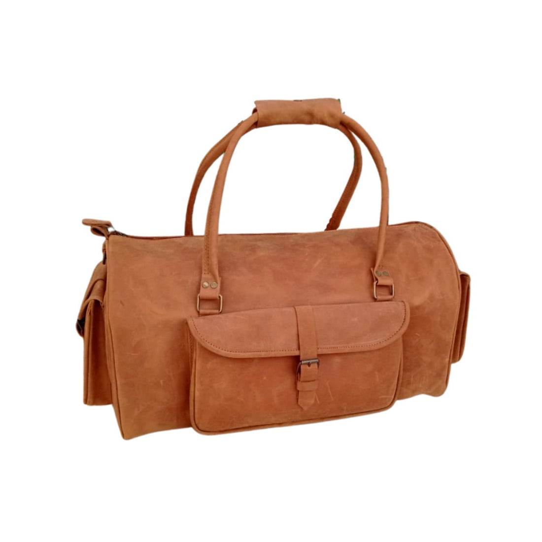 Tan Leather Travel Duffel Bag – Cow Pull Up Leather Holdall