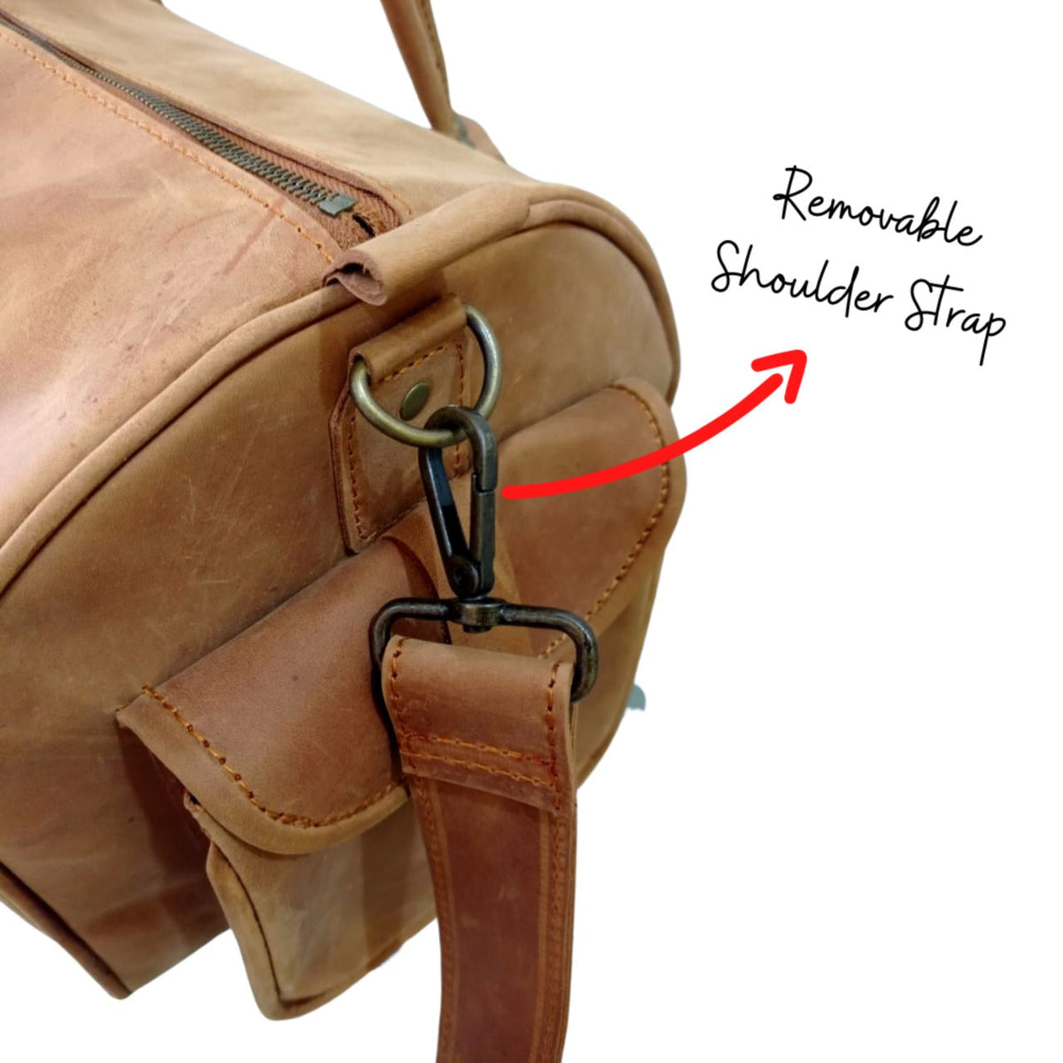 Tan Leather Travel Duffel Bag – Cow Pull Up Leather Holdall