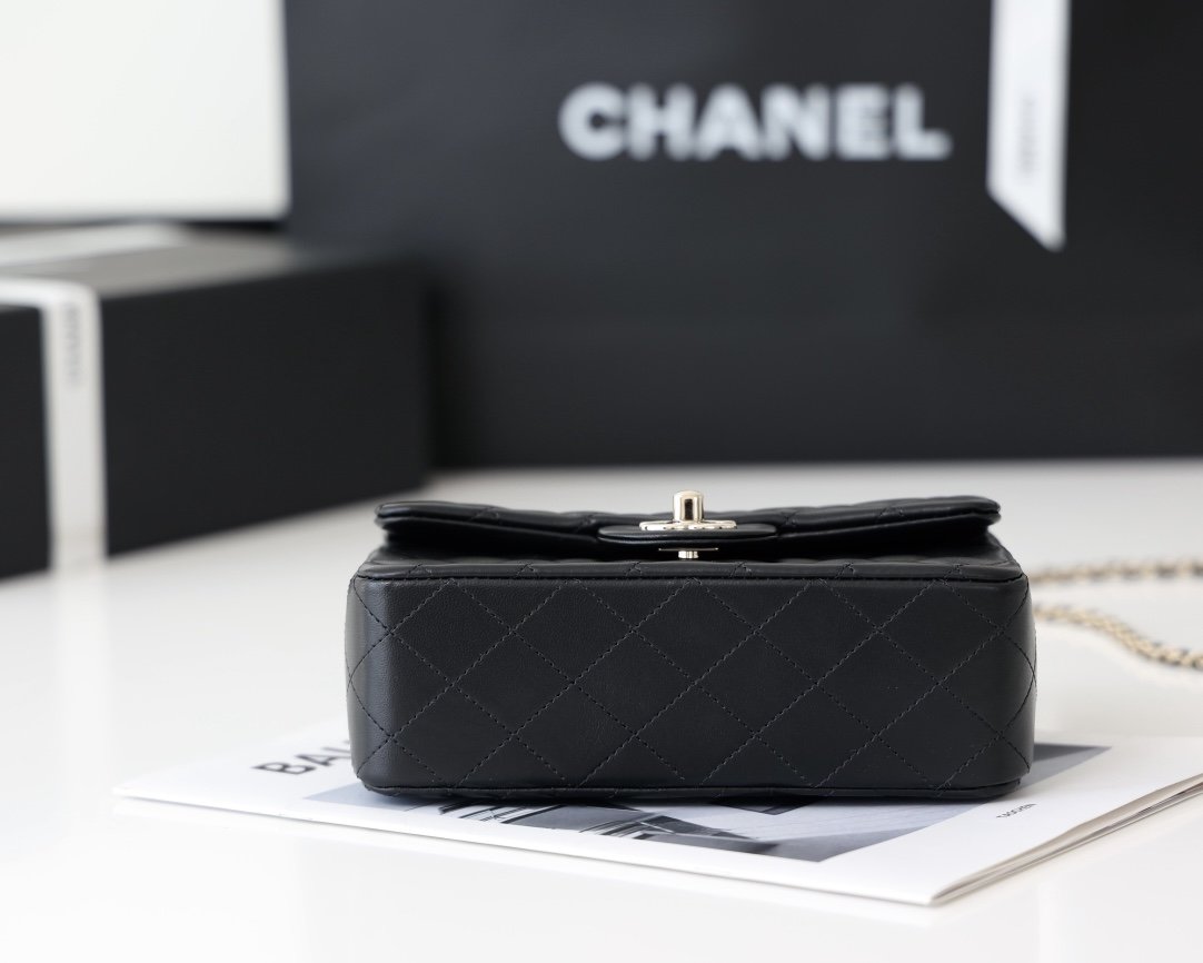 Chanel Mini Flap Bag With Top Handle AS2431 20cm Black