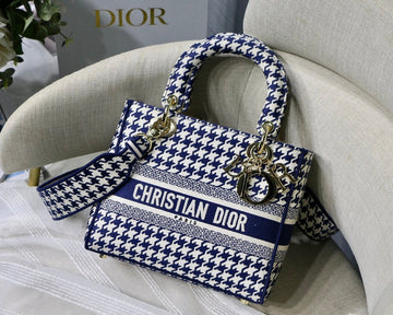 Christian Dior Medium Lady D-Lite Bag 24cm Blue