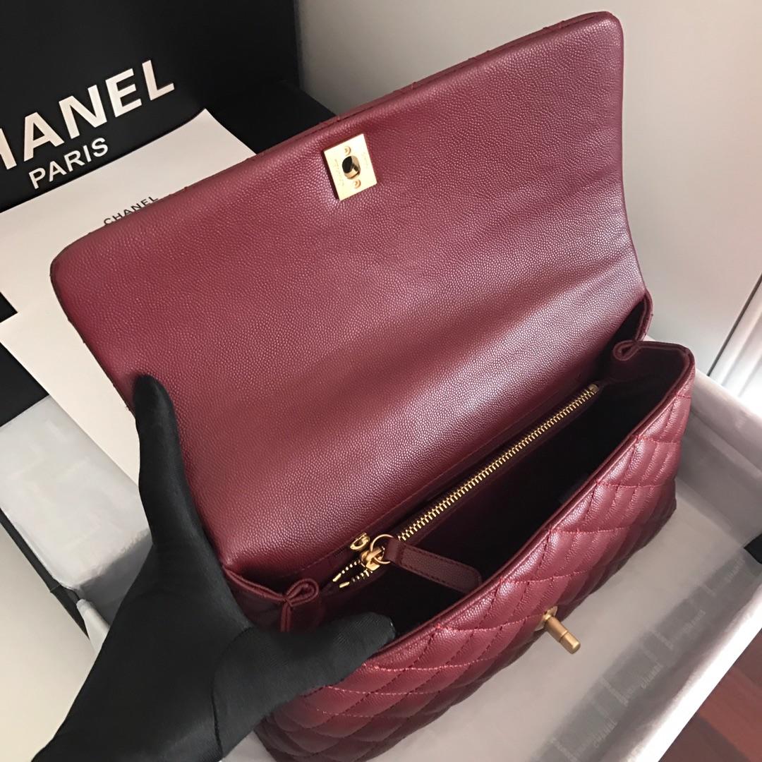 Chanel Coco Handle Bag 28cm Dark Red