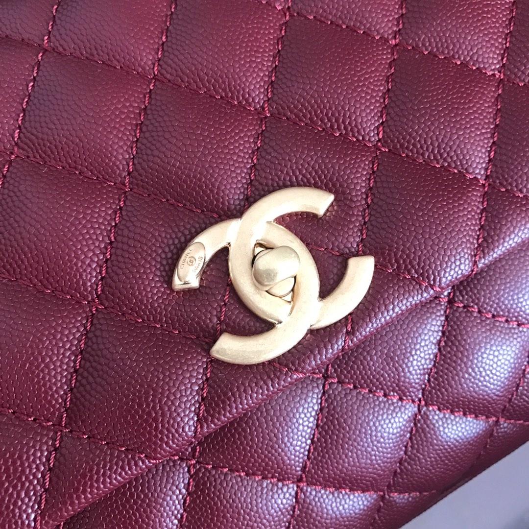 Chanel Coco Handle Bag 28cm Dark Red