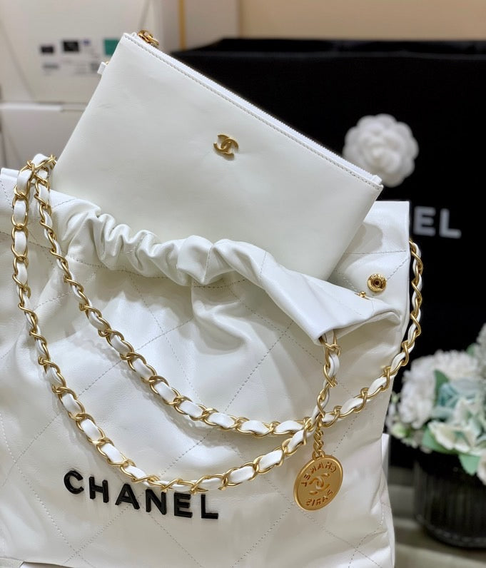 Chanel 22 Large Handbag 37cm White