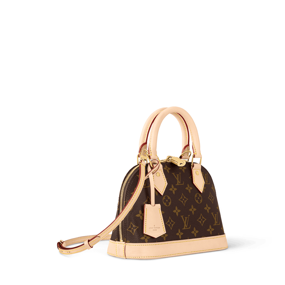 Women's Alma BB Monogram Canvas Top Handle Bag