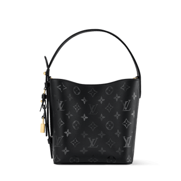 Women's All In BB Monogram Ink Boldly Black Bucket Bag