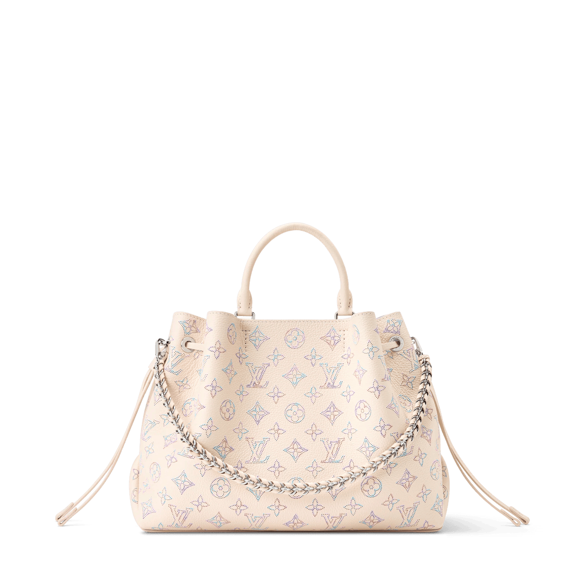Women's Bella Tote Link Quartz Perforated Mahina Calfskin Leather Bag M2A169