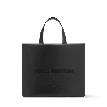 Mini Shopper Tote Monogram Calf Leather Black