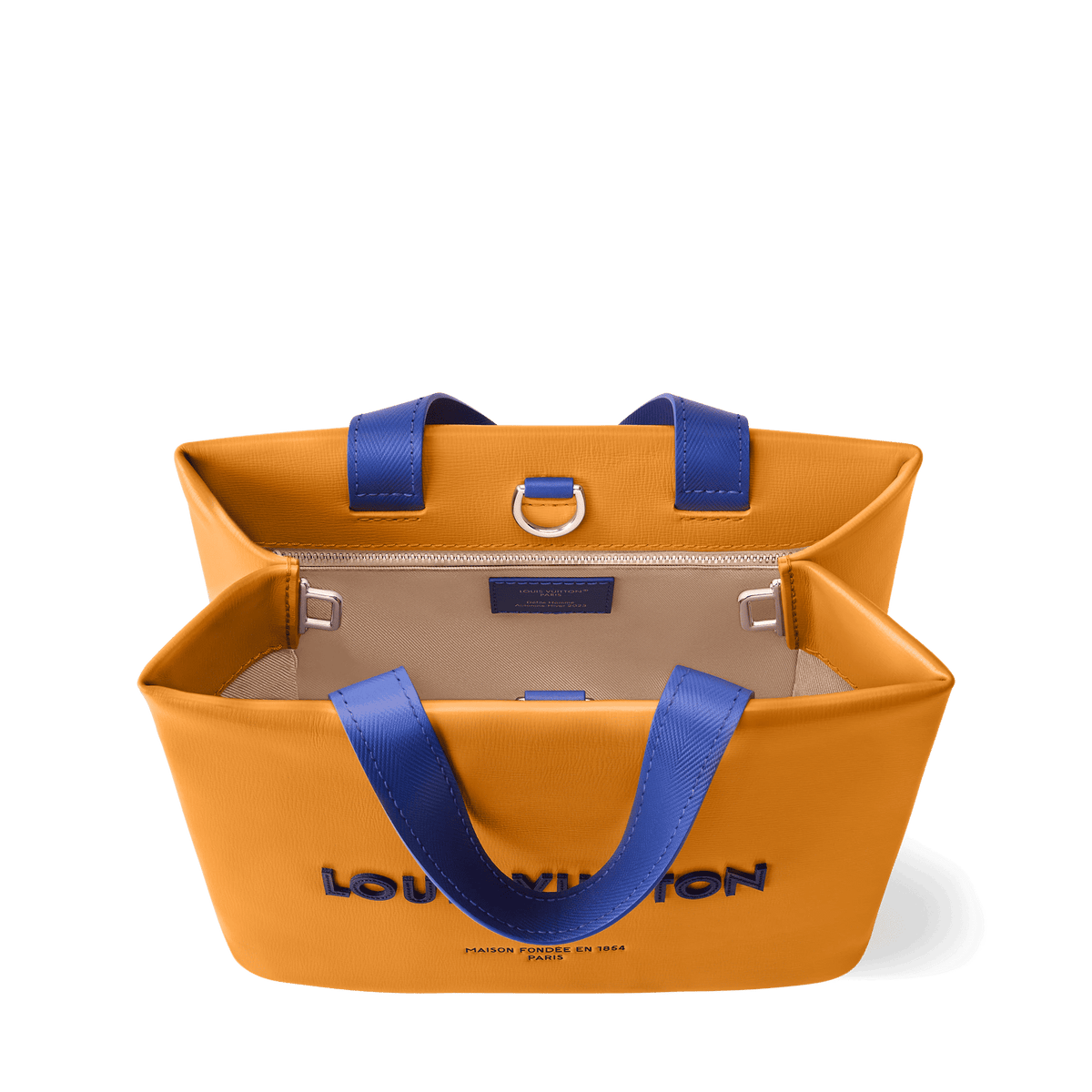 Men's Mini Shopper Tote Monogram Calf Leather Safran Yellow