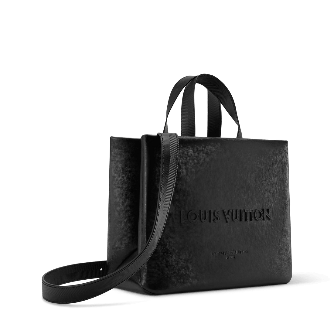 Mini Shopper Tote Monogram Calf Leather Black