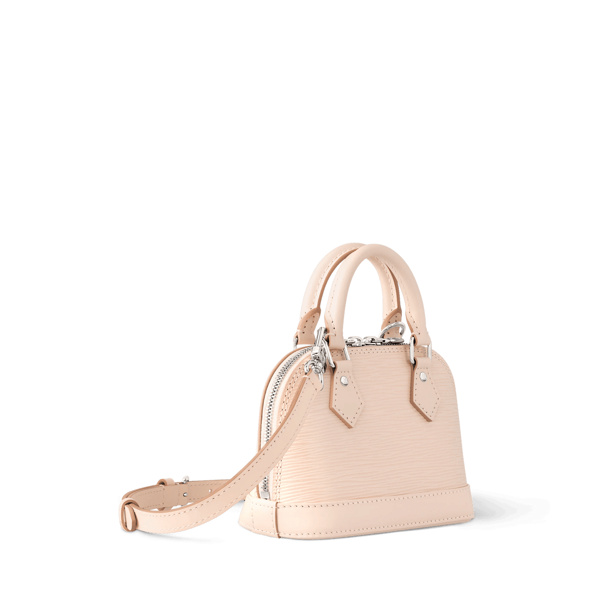 Nano Alma Epi Leather Quartz White Silver-Color Hardware