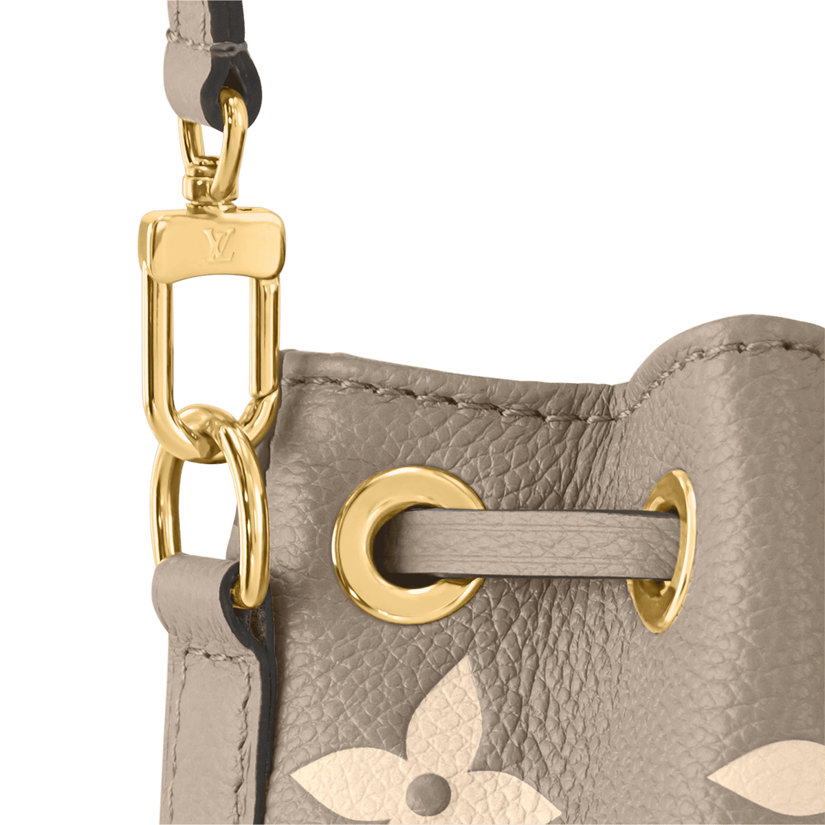 Nano Noé Bicolor Monogram Empreinte Leather Tourterelle Gray Gold-Toned Hardware