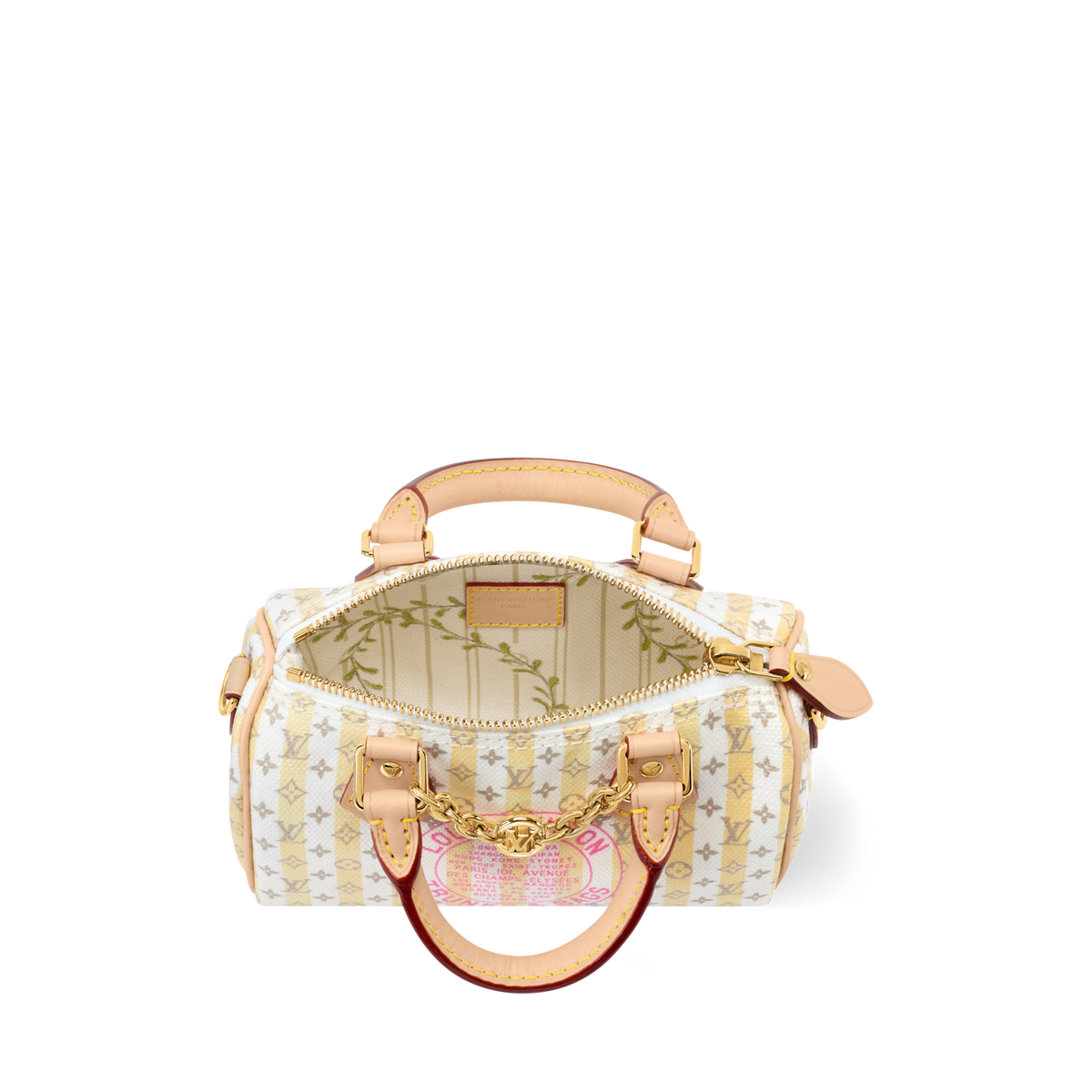 Nano Speedy Monogram Coated Canvas LV Stamp Banana Gold-Toned Hardware