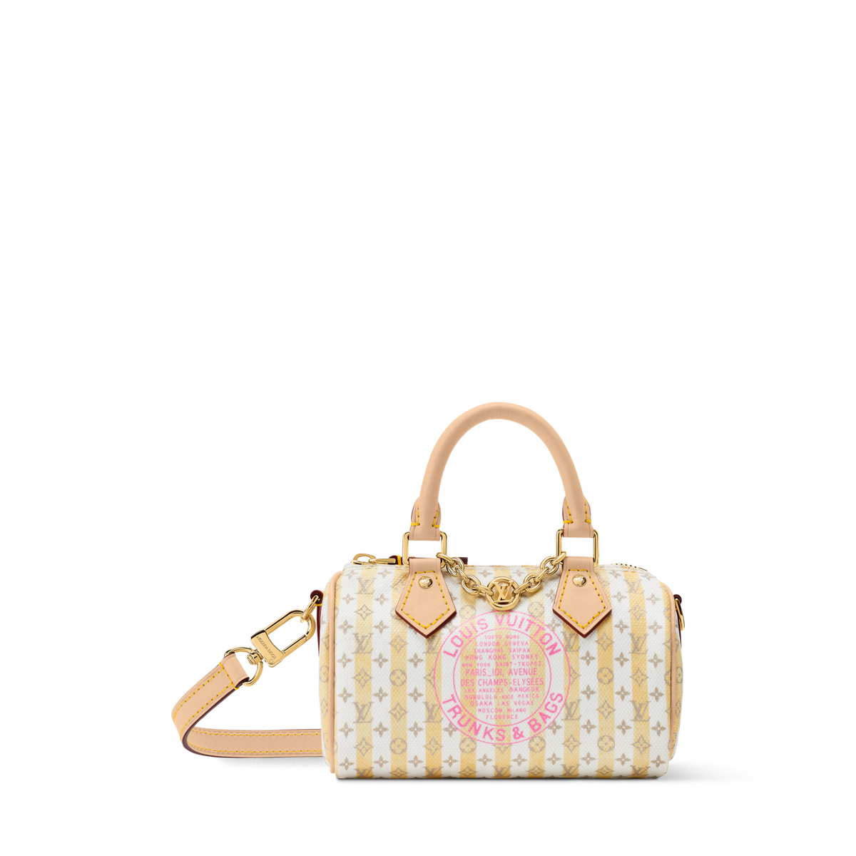 Nano Speedy Monogram Coated Canvas LV Stamp Banana Gold-Toned Hardware