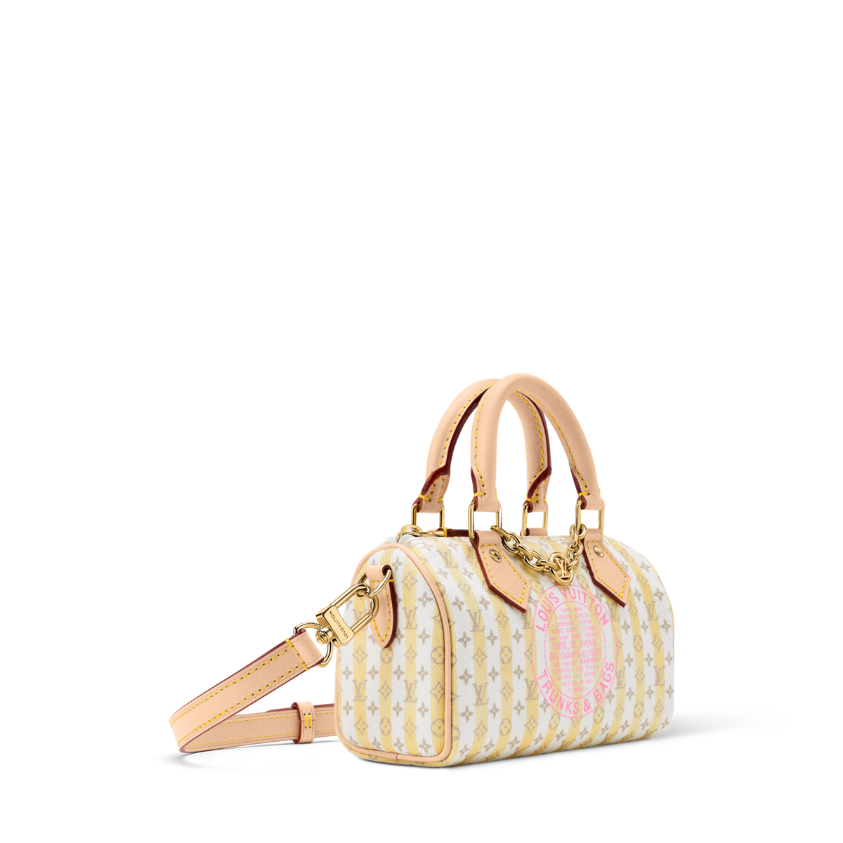 Nano Speedy Monogram Coated Canvas LV Stamp Banana Gold-Toned Hardware