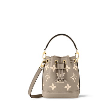 Nano Noé Bicolor Monogram Empreinte Leather Tourterelle Gray Gold-Toned Hardware