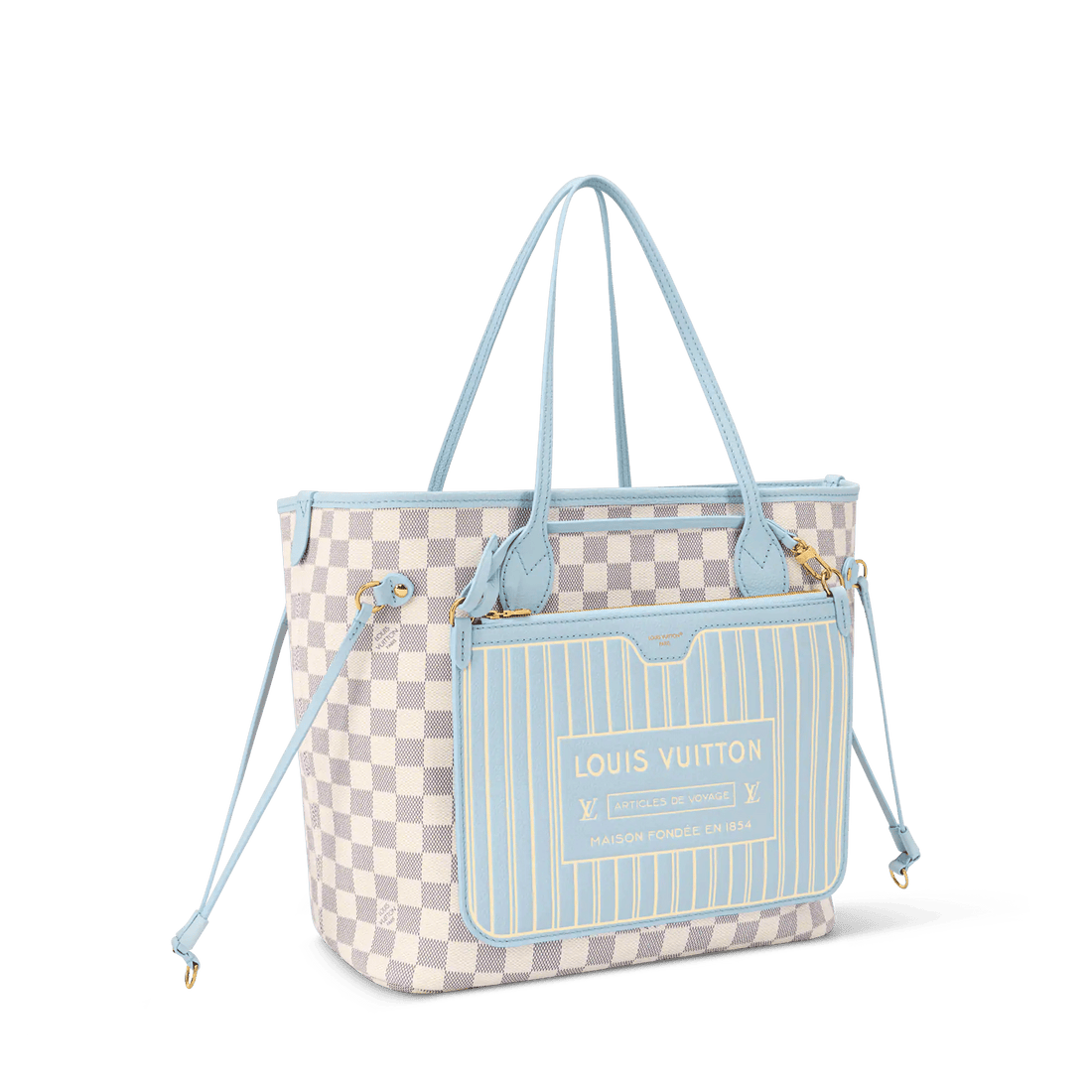 Women's Neverfull Inside Out MM Damier Azur Tote N40946